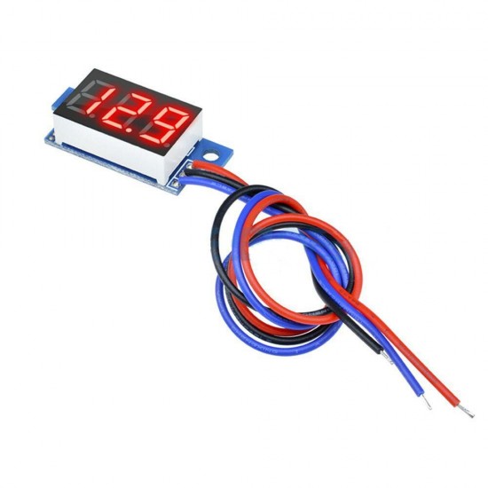 3Pcs DC 0-200V 0.36 Inch Mini Digital Volt Meter Voltage Tester 3 Wire Digital Volt Indicator Car Voltmeter