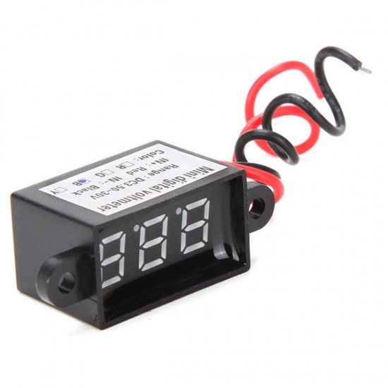 3Pcs Red Led 0.28 Inch Mini Waterproof Volt Meterr 3.5-30V Digital Voltage Tester Meter