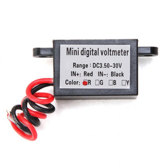 3Pcs Red Led 0.28 Inch Mini Waterproof Volt Meterr 3.5-30V Digital Voltage Tester Meter