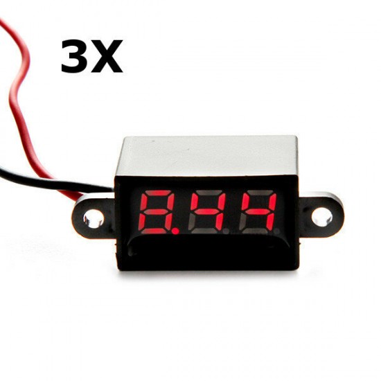 3Pcs Red Led 0.28 Inch Mini Waterproof Volt Meterr 3.5-30V Digital Voltage Tester Meter 3Pcs Red Led 0.28 Inch Mini Waterproof Volt Meterr 3.5-30V Digital Voltage Tester Meter