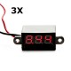 3Pcs Red Led 0.28 Inch Mini Waterproof Volt Meterr 3.5-30V Digital Voltage Tester Meter