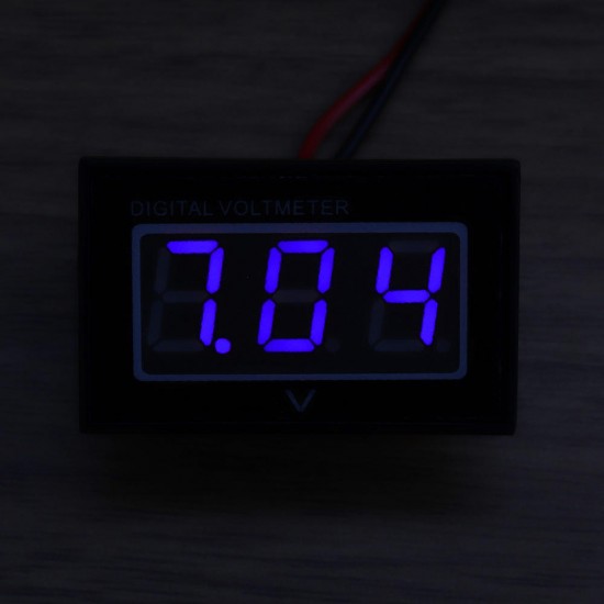 3pcs Blue DC3-30V LCD Display Digital Voltage Meter Waterproof Dustproof 0.4 Inch LED Digital Tube