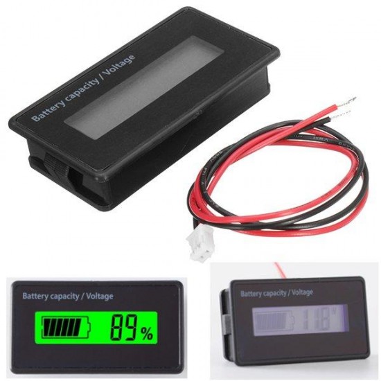 3pcs GY-6H Y6H 12V 24V 36V 48V Lead Acid Battery 2-15S Lithium Battery Universal Adjustable 6-75V Green Screen Waterproof LCD Capacity Display Board Indicator Digital Voltmeter 3pcs GY-6H Y6H 12V 24V 36V 48V Lead Acid Battery 2-15S Lithium Battery Universal Adjustable 6-75V Green Screen Waterproof LCD Capacity Display Board Indicator Digital Voltmeter