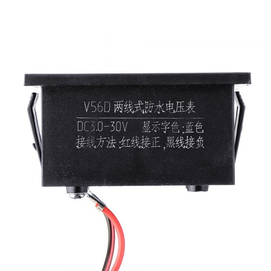 3pcs Red DC2.5-30V LCD Display Digital Voltage Meter Waterproof Dustproof 0.56 Inch LED Digital Tube