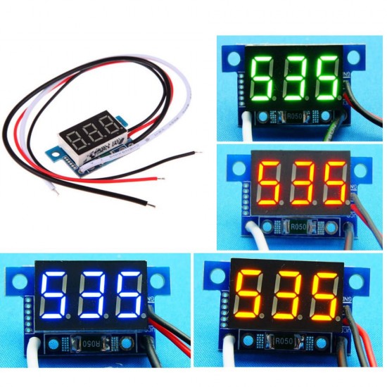 3pcs Red Light Mini 0.36 Inch DC Current Meter DC0-999mA 4-30V Digital Display With Reverse Connection Protection Ammeter