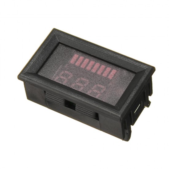 5pcs 12-60V ACID Red Lead Battery Capacity Voltmeter Indicator Charge Level Lead-acid LED Tester