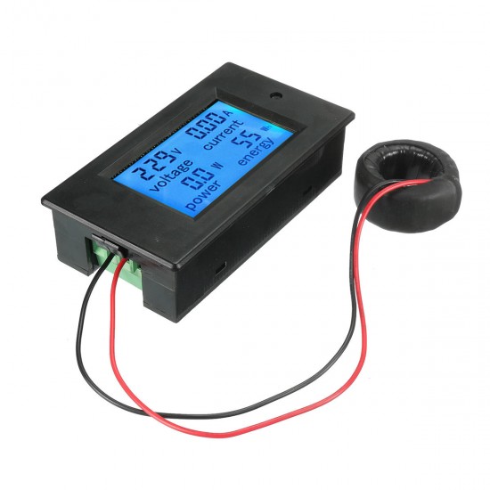 AC 80-260V 100A Digital Current Voltage Amperage LCD Power Meter DC Volt Amp Testing Gauge Monitor Power Energy Tester Ammeter Voltmeter