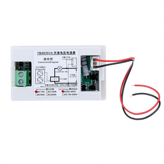 AC Three-phase 300V 10A LED Dual Display AC Voltmeter Current Meter Digital Display