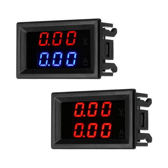 DC 100V 10A Mini Digital Voltmeter Ammeter Voltage Current Meter Tester With Blue /Red Dual LED Display