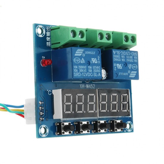 DC 12V XH-M452 Temperature And Humidity Controller Module Digital Display High Accuracy Dual Output DC 12V XH-M452 Temperature And Humidity Controller Module Digital Display High Accuracy Dual Output