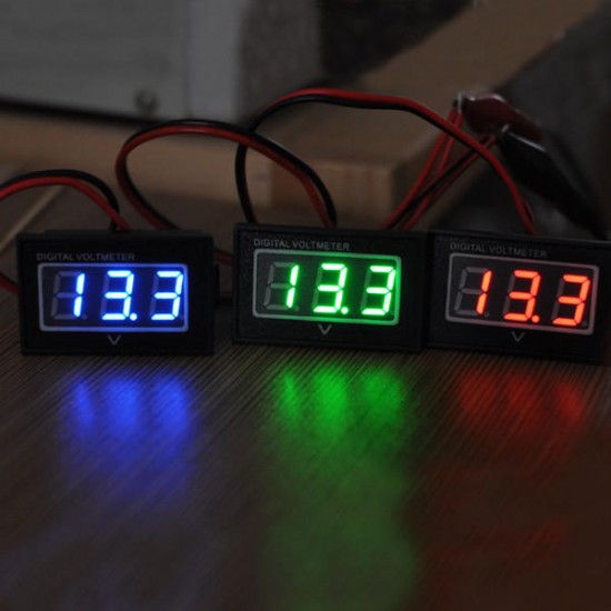 DC2.5-30V LCD Display Digital Voltage Meter Waterproof Dustproof 0.4 Inch LED Digital Tube