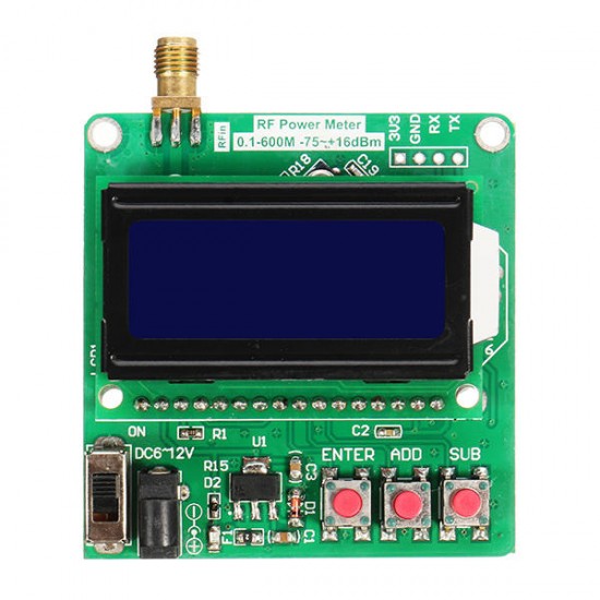 Digital Radio Frequency Power Meter -75~+16dBm Power Attenuation Can Be Set Ultra Small LCD Automatic Backlight