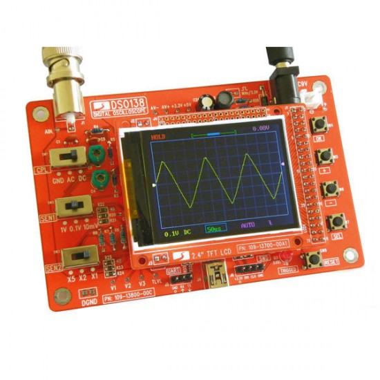 DSO138 Assembled Digital Oscilloscope Module With Transparent Acrylic Housing