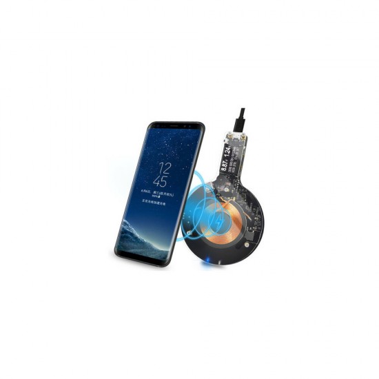 Qi QC2.0/3.0 Wireless 10W Fast Charger Mobile Phone Tester USB Load For Apple Huawei Voltage and Current Display Clear Plate Qi QC2.0/3.0 Wireless 10W Fast Charger Mobile Phone Tester USB Load For Apple Huawei Voltage and Current Display Clear Plate