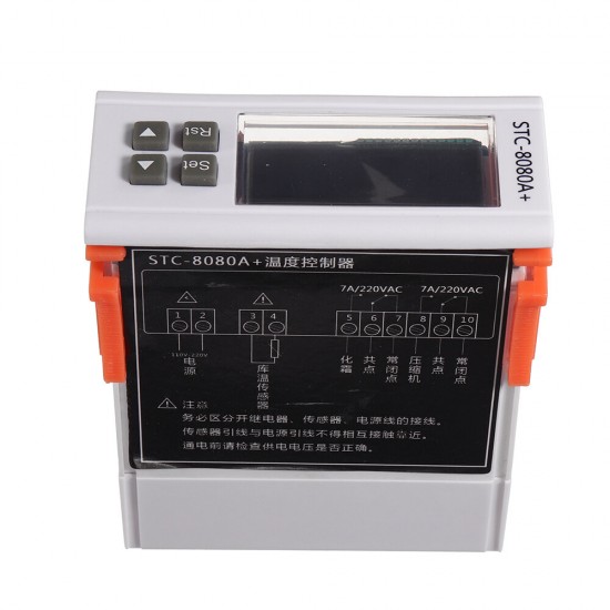 STC-8080A+ Digital Temperature Controller Regulator Cold Storage Freezer Sensor Hygrometer 220VAC