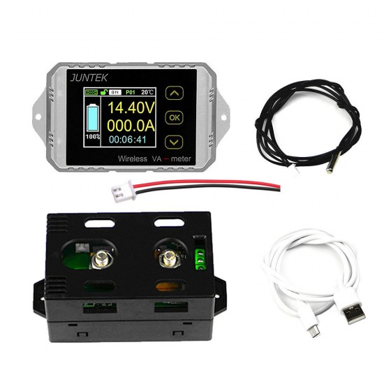 VAT1030 Wireless DC Voltmeter Current Tester Watt Measurement Digital Display Electric Garage Meter With Temperature Sensor