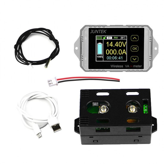 VAT1100 Wireless DC Voltmeter Current Tester Watt Measurement Digital Display Electric Garage Meter With Temperature Sensor VAT1100 Wireless DC Voltmeter Current Tester Watt Measurement Digital Display Electric Garage Meter With Temperature Sensor