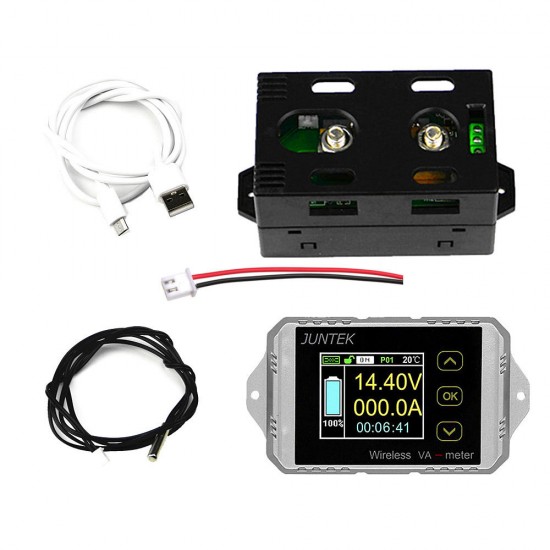 VAT1200 Wireless DC Voltmeter Current Tester Watt Measurement Digital Display Electric Garage Meter With Temperature Sensor VAT1200 Wireless DC Voltmeter Current Tester Watt Measurement Digital Display Electric Garage Meter With Temperature Sensor