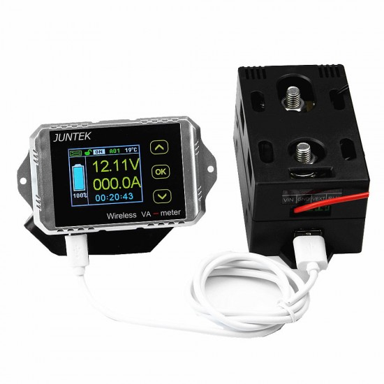 VAT4300 Wireless DC Voltmeter Current Tester Watt Measurement Digital Display Electric Garage Meter With Temperature Sensor VAT4300 Wireless DC Voltmeter Current Tester Watt Measurement Digital Display Electric Garage Meter With Temperature Sensor