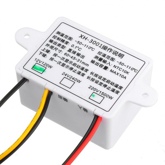 XH-W3001 Digital Microcomputer Temperature Controller Thermostat Temperature Control Switch With Display