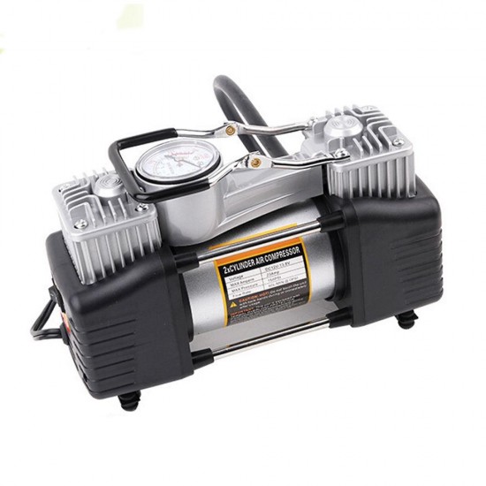 12V 150PSI Portable Heavy Duty Dual Cylinder Air Pump Air Compressor Tire Inflator For Car Truck RV