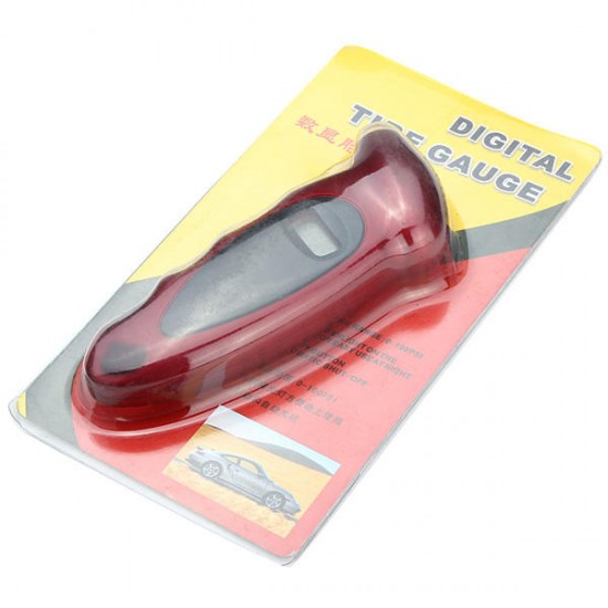 Red LCD Digital Display Automobile Tire Pressure Gauge With Light