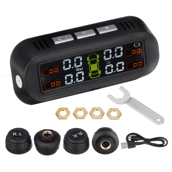 TY-1 Tire Pressure Monitor System Real-time Tester LCD Screen with 4 External Sensors Auto Power On Off TY-1 Tire Pressure Monitor System Real-time Tester LCD Screen with 4 External Sensors Auto Power On Off
