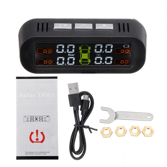 TY-1 Tire Pressure Monitor System Real-time Tester LCD Screen with 4 External Sensors Auto Power On Off