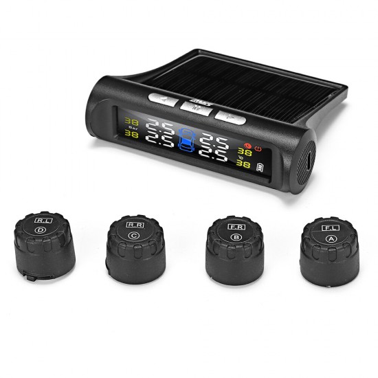 T240 Solar Power Tire Pressure Monitor System Universal Tester Wireless LCD Display with 4 External Sensors T240 Solar Power Tire Pressure Monitor System Universal Tester Wireless LCD Display with 4 External Sensors