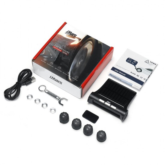T240 Solar Power Tire Pressure Monitor System Universal Tester Wireless LCD Display with 4 External Sensors T240 Solar Power Tire Pressure Monitor System Universal Tester Wireless LCD Display with 4 External Sensors