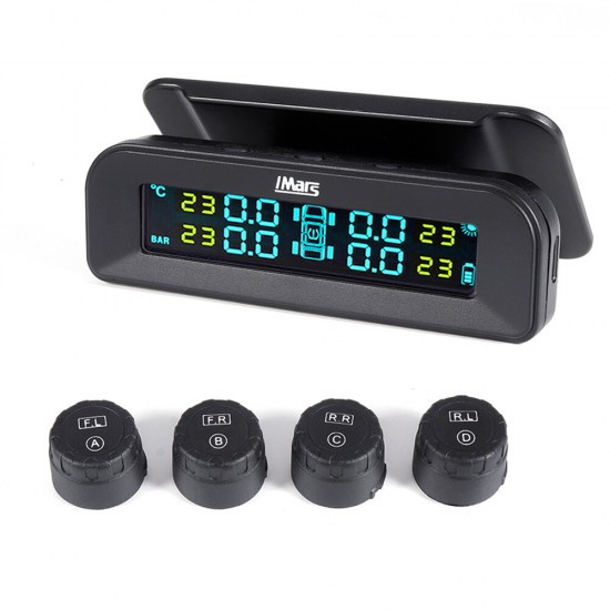 T260 Solar Tire Pressure Monitor System Real-time Tester LCD Screen 4 External Sensors Auto Power On Off T260 Solar Tire Pressure Monitor System Real-time Tester LCD Screen 4 External Sensors Auto Power On Off