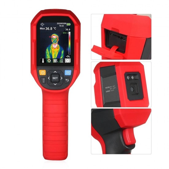 Professional Thermal Imager IR Resolution 80*60 Infrared Thermal Imaging Camera 30°45°86°113° TIC Handheld Infrared Camera Thermographic Camera with High Temperature Buzzer Alarm