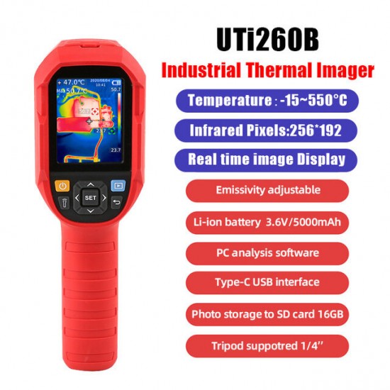 UTi260B 256*192 Pixel Infrared Thermal Imager -15~550°C Industrial Thermal Imaging Camera Handheld USB Infrared Thermometer