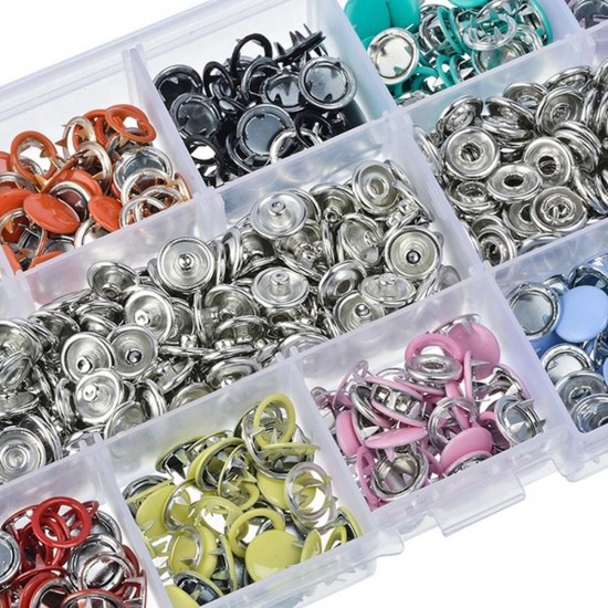 100/200 Sets DIY Press Studs Tools Kit Assorted Colors Snap Metal Sewing Buttons 100/200 Sets DIY Press Studs Tools Kit Assorted Colors Snap Metal Sewing Buttons