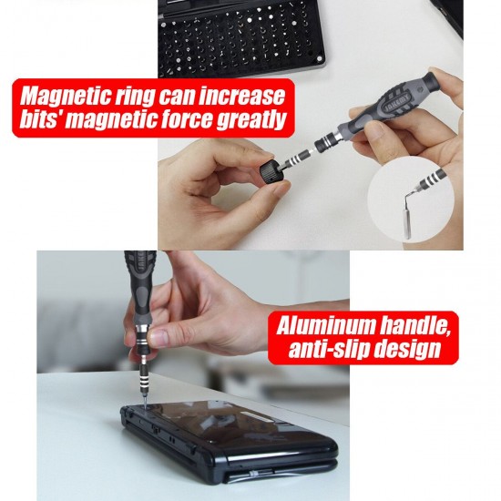 106 In 1 Screwdriver Set CRV Hex Torx Slotted Pentalobe Drive Bits Repair Tools Kit 106 In 1 Screwdriver Set CRV Hex Torx Slotted Pentalobe Drive Bits Repair Tools Kit