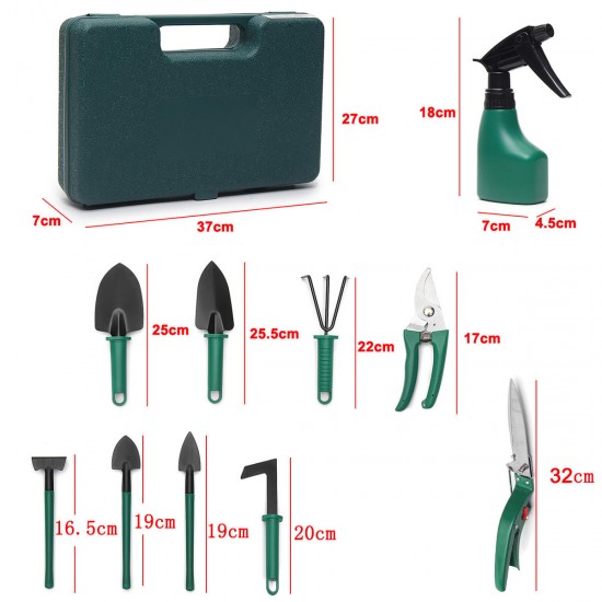 10Pcs Carbon Steel Gardening Equipment Bonsai Tools Kits Cutter Scissors Tool