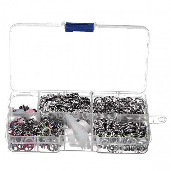 110 Set Metal Press Studs Sewing Button Clothing Snap Fasteners + Pliers Tools Fasteners Snap/Metal Press Stud Cloth Tool Kit