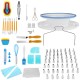 118 PCS Cake Decorating Tools Set DIY Cake Piping Tips Turntable Rotating Cake Stand Pastry Nozzle Baking Tools