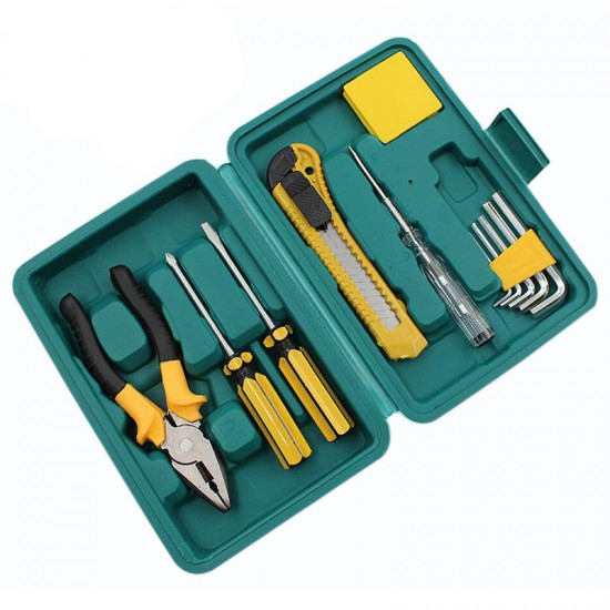 11PCS Home Repair Tool Set Allen Wrench Plier Screwdriver General Household Hand Tool Kit with Plastic Tool Box 11PCS Home Repair Tool Set Allen Wrench Plier Screwdriver General Household Hand Tool Kit with Plastic Tool Box