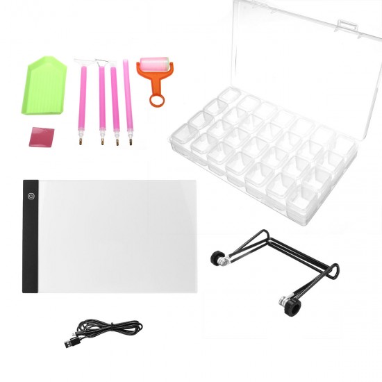 11pcs 5D Diamond Painting Kit A4 Copy Board DIY Diamond Painting Accessories Set Bracket A4 Cloth Bag Set Three Block Light A4 Copy Desk Tools Kit 11pcs 5D Diamond Painting Kit A4 Copy Board DIY Diamond Painting Accessories Set Bracket A4 Cloth Bag Set Three Block Light A4 Copy Desk Tools Kit