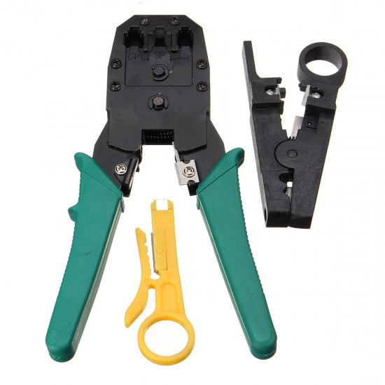 11pcs Network Combination PC Cable Wire Tester Crimping Cutter Punch Tools Kit Set
