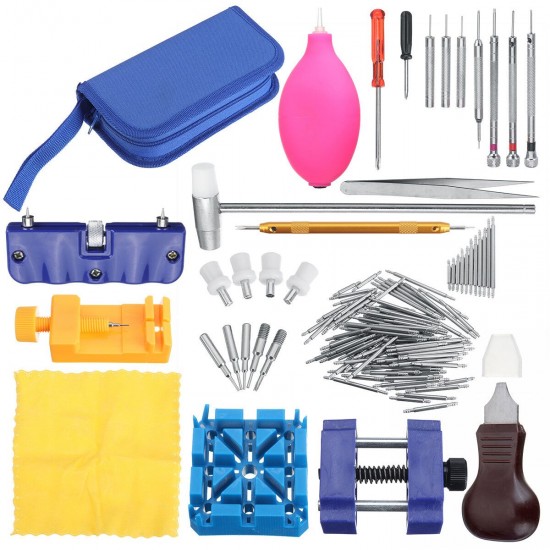 126Pcs Watch Repair Tools Kit Watchmaker Band Strap Pin Remover Back Cover Opener 126Pcs Watch Repair Tools Kit Watchmaker Band Strap Pin Remover Back Cover Opener