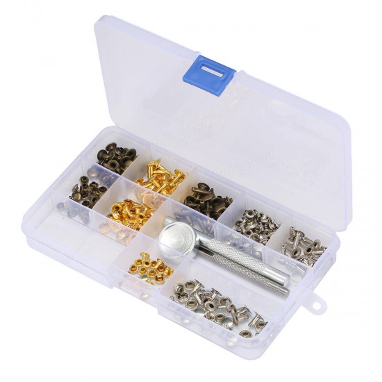 135 pcs Single Cap Rivets Metal Leather Rivets with 3 Pieces Tool kits for Rivets Replacemen 135 pcs Single Cap Rivets Metal Leather Rivets with 3 Pieces Tool kits for Rivets Replacemen