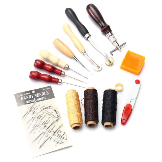 13Pcs Craft Hand Stitching Sewing Tools for Sewing Leather Stamping Tool Set