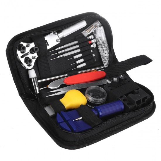 147Pcs Watch Repair Tools Kit Watchmaker Back Case Opener Spring Pin Bars Remover 147Pcs Watch Repair Tools Kit Watchmaker Back Case Opener Spring Pin Bars Remover