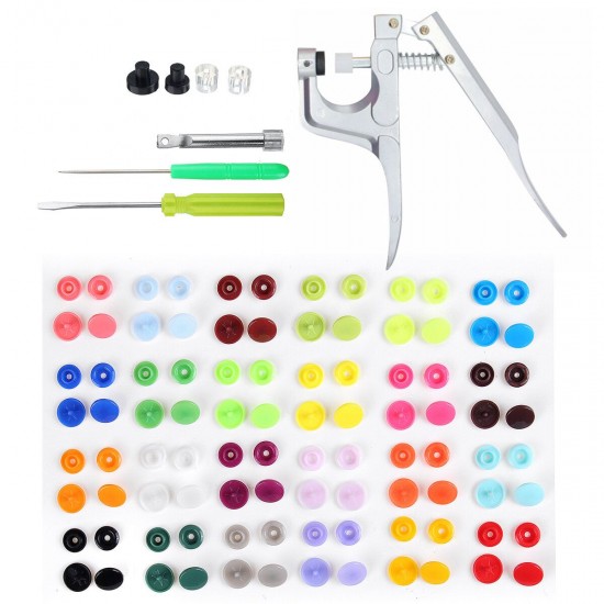 150Pcs/360Pcs Resin Plastic Buttons(15/24 Colors) + 1 Set Press Pliers