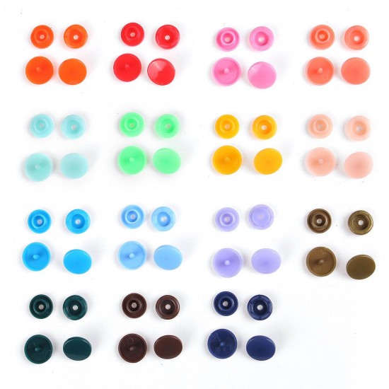 150Pcs/360Pcs Resin Plastic Buttons(15/24 Colors) + 1 Set Press Pliers