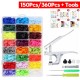 150Pcs/360Pcs Resin Plastic Buttons(15/24 Colors) + 1 Set Press Pliers