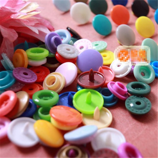 150Set Plastic Resin Press Studs Sewing Button Clothes Snap Fasteners+Plier Tools