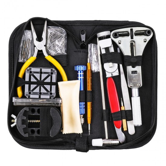 168Pcs Watch Repair Tool Kit Spring Bar Set Larger Adjustable Case Opener Forceps Watch Band Remover 168Pcs Watch Repair Tool Kit Spring Bar Set Larger Adjustable Case Opener Forceps Watch Band Remover